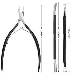 3-Piece XUNXMAS Cuticle Trimmer Set (Black) $3