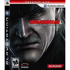 Metal Gear Solid 4: Guns of the Patriots PS3 game case and disc.