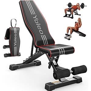 YOLEO Adjustable Weight Bench for Home Gym $37.75 + Free S&H