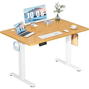 48" DUMOS Electric Adjustable Height Standing Desk (Natural Oak) $70 + Free S&H