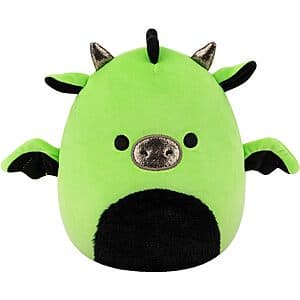 8-inch red velociraptor Squishmallow plush toy with Kelly character design from the Original collection.