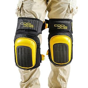 COOLJOB Men's Heavy Duty Anti-Slip Cap Gel & Foam Cushion Knee Pads with protective gel and foam cushioning for construction and labor work.