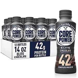12-Pack 14-Oz Core Power Elite High Protein Shake (Chocolate) $30 w/ Subscribe & Save