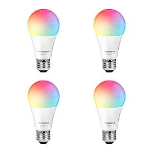 4-pk 60W Sylvania Wi-Fi LED Smart Light Bulbs (Full Color A19) $14.95