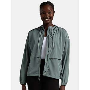 Athletic Works Women's Zip Front Windbreaker Jacket (Black Lapis or Black) from $10