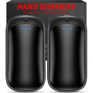 2-Pack Lerat Rechargeable Portable Electric Hand Warmers (Black) $8