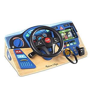 Melissa & Doug Vroom & Zoom Interactive Wooden Dashboard Racing Car Wheel Toy $25