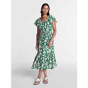 Time and Tru Women's Tiered Midi Dress w/ Flutter Sleeves (Various Styles) from $8.65