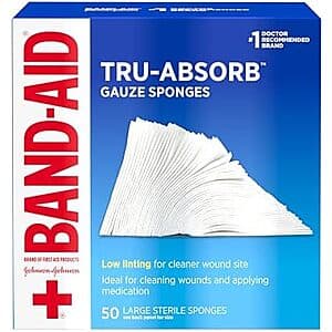 50-Ct 4x4" Band-Aid Brand Tru-Absorb Sterile Gauze Sponges $3.70 w/ Subscribe & Save