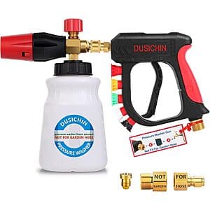 DUSICHIN 1/4" QC Pressure Washer Foam Cannon w/ 5 Nozzles $20