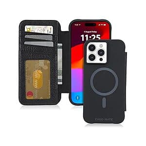 Case-Mate Wallet Folio Phone Case for Apple iPhone 15 Pro Max (Black) $6 + Free S/H w/ Amazon Prime