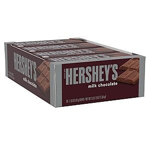 36-Pack 1.55-Oz Hershey's Milk Chocolate Candy Bars $16 w/ Subscribe & Save