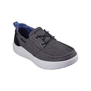Skechers Men's Relaxed Fit Higgins Edson Canvas Boat Shoes (Black or Grey, limited sizes) $23.05