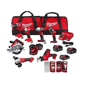 8-Tool Milwaukee M18 Brushless Combo Kit w/ 75-Pc Shockwave Bit Set $639 + Free S&H