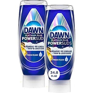 2-Pack 17.4-Oz Dawn Platinum Plus PowerSuds EZ-Squeeze Dish Soap (Fresh Rain) $6.50 w/ Subscribe & Save