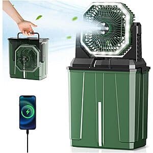Coolice Portable Misting Fan w/ 8L Water Tank, 24,000mAh Battery & LED Light $30 + Free S&H