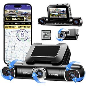AZDOME M660 360° 4-Channel Dash Cam w/ 128GB eMMC & IR Night Vision (2K+1080Px3) $85 + Free Shipping