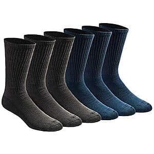 6-Pairs Dickies Men's Dri-Tech Essential Moisture Control Crew Socks (various) from $8.30