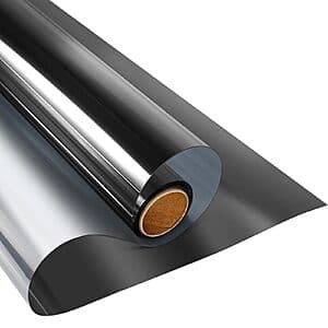 17.5" x 6.5' KESPEN One-Way Window Privacy Film Static Cling (Black/Silver) $5.95