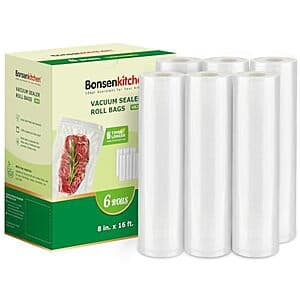 6-Ct Bonsenkitchen 8" x 16' Vacuum Sealer Rolls $9.75