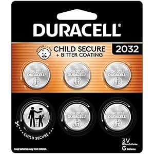 6-Ct DURACELL Duracell 2032 Lithium Battery $5.70 w/ S&S
