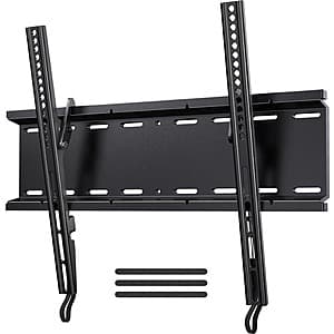 MountFTV Low Profile Tilting TV Wall Mount Bracket for 23"-65" TVs (Holds up to 115lbs) $7