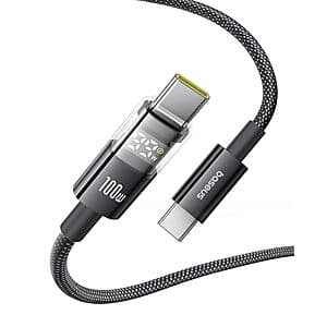 6.6' Baseus 100W USB-C to USB-C Fast Charging Cable w/ LED Display $9