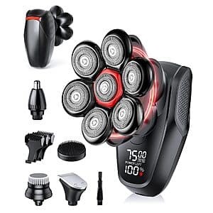 MALEGEBAZ 7D IPX8 Waterproof Head Shaver Rechargeable Razor $16 + Free S&H