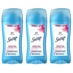2.6-oz Secret Antiperspirant & Deodorant for Women + $5 Amazon Credit 3 for $11.30 & More w/ Subscribe & Save