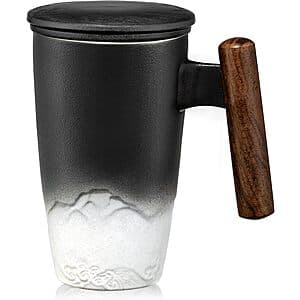 Prime Members: 13.5-Oz suyika Tomotime Wood Handle Ceramic Tea Cup w/ Infuser & Lid from $10 + Free Shipping