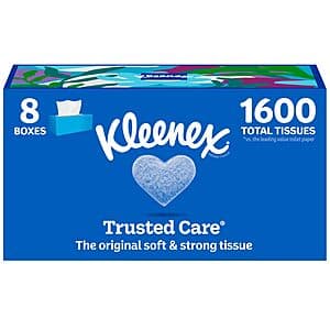 8-Pk 200-Ct Kleenex 2-Ply Facial Tissues 3 for $32.20 w/ S&S + Free S&H