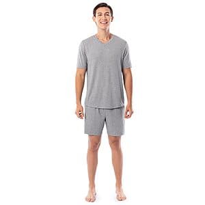 Fruit of the Loom Mens Short Sleeve V-neck Top & Short Pajama Set (XL only) from $6