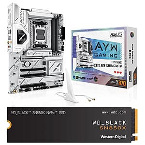 ASUS X870 AYW GAMING WIFI W AMD AM5 ATX Mobo + 1TB WD_BLACK SN850X SSD $240 + Free S&H