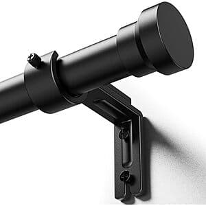 1" YaFex Heavy Duty Adjustable Curtain Rod (32" to 144", Black) $10 & More