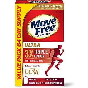 64-Count Move Free Ultra Triple Action Joint Support Supplement Tablets $15.10 w/ Subscribe & Save