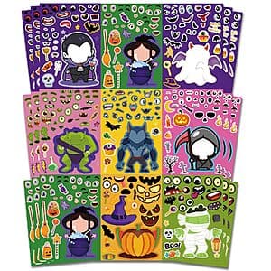 24-Sheet Riccioofy DIY Halloween Stickers for Kids (Ghost, Witch, Pumpkin & More) $4