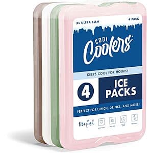 4-Pk Fit & Fresh Cool Coolers Reusable Slim XL Ice Packs (various colors) $6.95