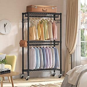 77" VIPEK R2 Heavy Duty Adjustable Rolling Clothes Rack (330lbs Capacity; Black) $50 + Free S/H