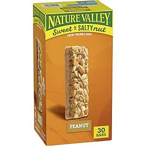 30-Ct 1.2-Oz Nature Valley Sweet & Salty Nut Chewy Granola Bars (Peanut) $6.40 w/ S&S