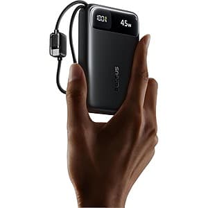 Baseus 20,000mAh 45W PD Power Bank w/ USB-C Cable $21 + Free S&H