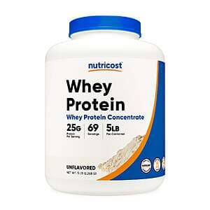 5-lbs Nutricost Whey Protein Concentrate Powder (Unflavored) $37.25 + Free Shipping $59+