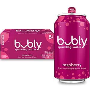 8-Pk 12-Oz Bubly Sparkling Water (Raspberry) $3.20 w/ S&S