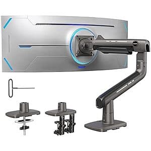 Huanuo Heavy Duty Single Monitor Aluminum Arm for Screens up to 49" $68.40 + Free Shipping