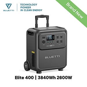 Bluetti Elite 400 2600W 3840Wh Solar Power Station $844.45 + Free S&H