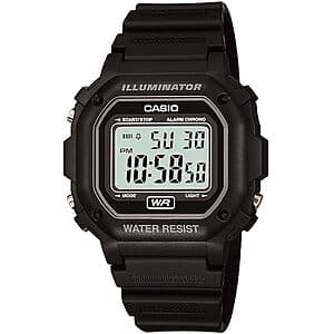 Casio Men's F108WH Series Digital Illuminator Sport Watch (Black Resin) $16.15