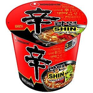 6-Pack 2.64-Oz Nongshim Noodle Soup (Spicy Shin) $5.15 w/ Subscribe & Save