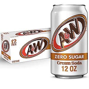 12-Pack 12-Oz A&W Cream Soda Zero Sugar $4.75 & More w/ S&S