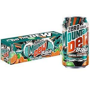 12-Pk 12-Oz Mountain Dew Baja Cabo Citrus Zero Sugar Cans 3 for $14.20 w/ S&S