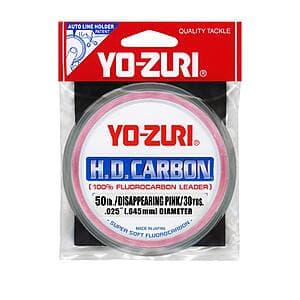 30-Yard Yo-Zuri H.D. Carb Fluorocarbon Salt Water Fishing Line (Pink, 50 Lbs) $12