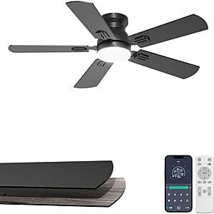 Prime Members: Phylluz Flush Mount Ceiling Fan w/ Dimmable LED Light (2 Sizes) from $43.20 + Free S&H